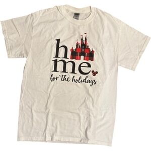 Men's Short Sleeve T Shirt‎ Christmas Home For The Holiday Disney Castle